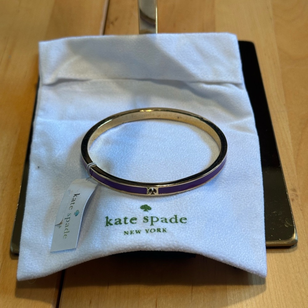 NWT Purple and Gold Kate Spade Bracelet Bangle + Dustbag - Picture 8 of 9